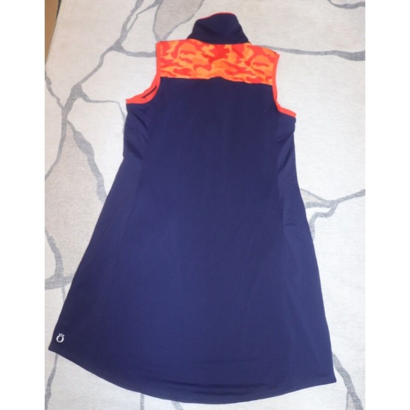 KINONA Sleeveless Golf Dress in Navy Blue with Orange XS - Picture 4 of 4
